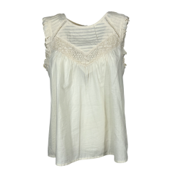 MD’M STUDIO  blusa donna avorio svasata abbottonatura dietro 2.61.065.06 100% cotone