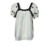 MD’M blusa donna cotone operato bianco svasata 2.61.840.01 100% cotone