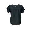 MD’M STUDIO blusa donna sangallo nero 2.61.468.46 90% cotone 10% lino