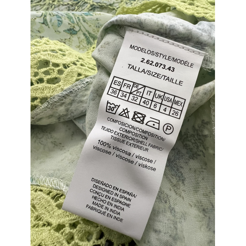 MD’M women’s blouse floral pattern aqua/lime 2.62.073.43 100% viscose