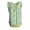MD’M women’s blouse floral pattern aqua/lime 2.62.073.43 100% viscose