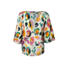 MD’M camicia donna ecru fantasia multicolor 2.61.423.15 100% cotone