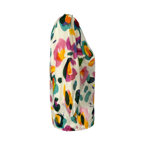 MD’M camicia donna ecru fantasia multicolor 2.61.423.15 100% cotone