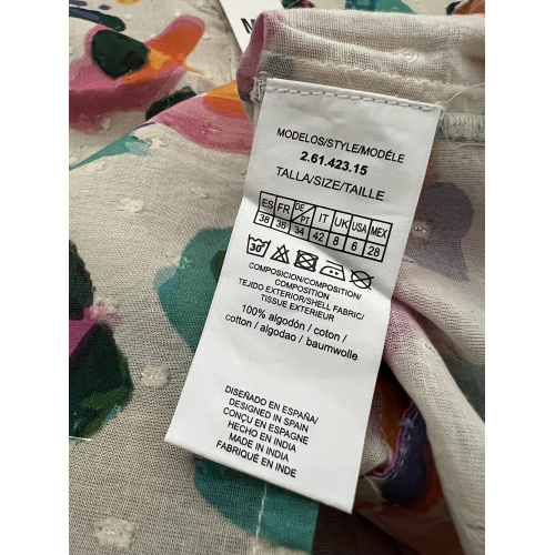 MD’M women’s ecru multicolor patterned shirt 2.61.423.15 100% cotton