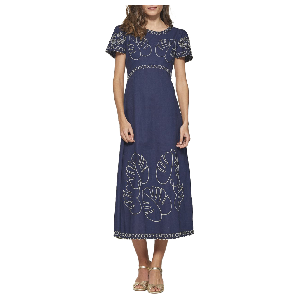 MD’M STUDIO abito donna blu 2.75.053.01 50% lino 50% cotone