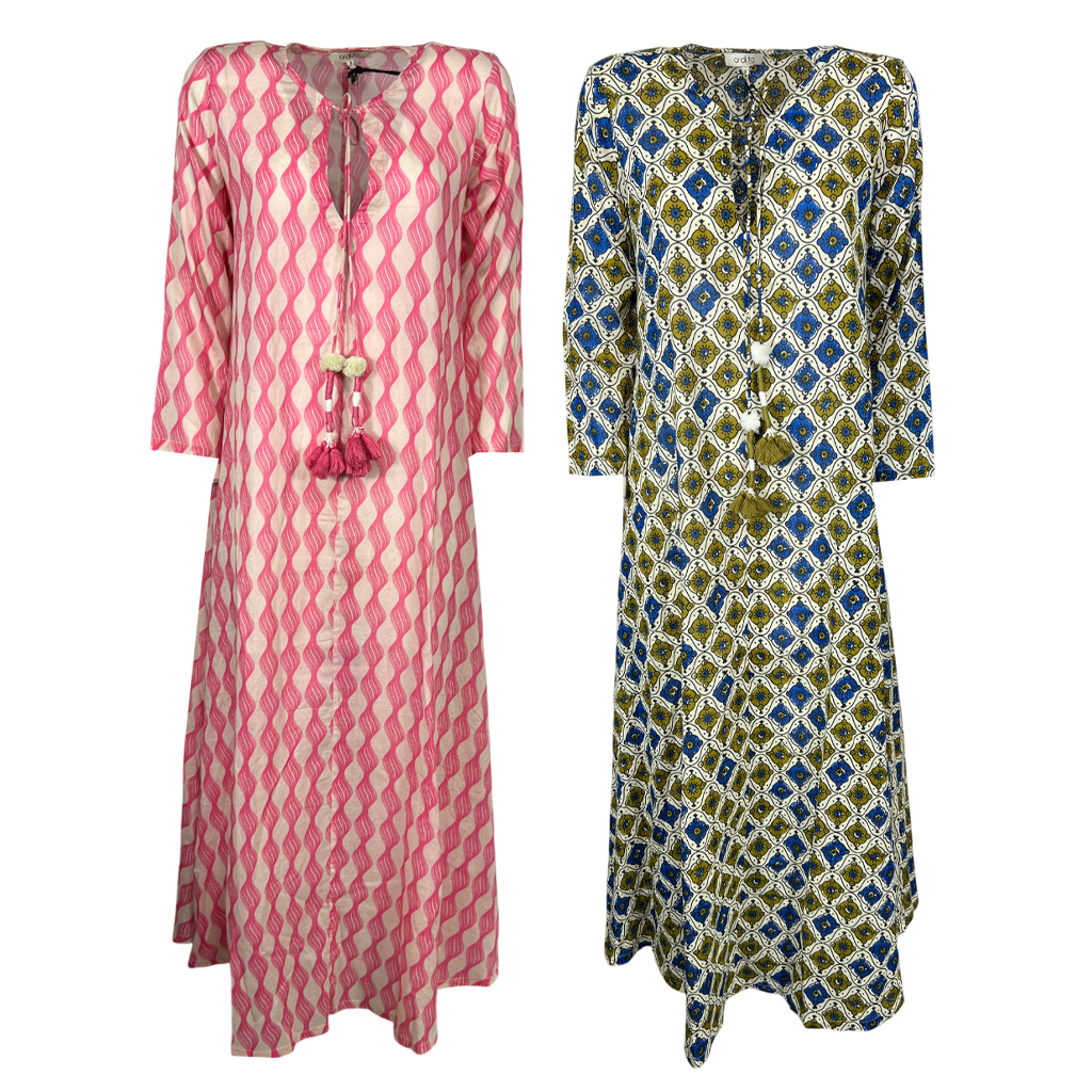 ORDI.TO abito donna cotone leggero fantasia svasato VERA 100% cotone