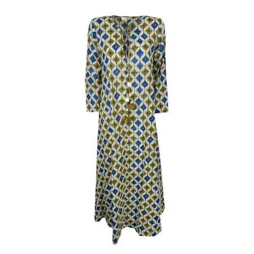ORDI.TO abito donna cotone leggero fantasia svasato VERA 100% cotone