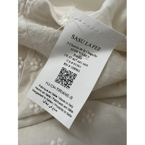 HUMILITY camicia donna cotone ricamato ecru TIRIANE-B 100% cotone MADE IN ITALY
