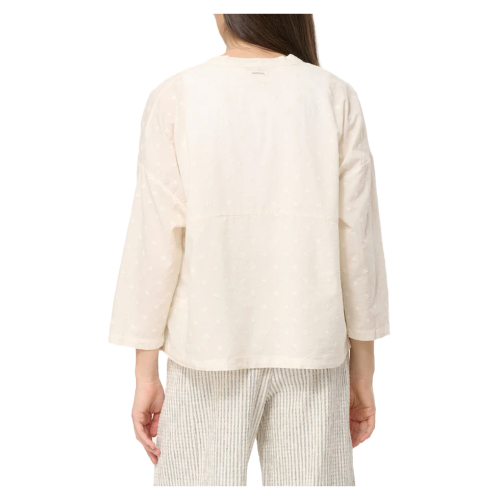 HUMILITY camicia donna cotone ricamato ecru TIRIANE-B 100% cotone MADE IN ITALY