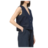 HUMILITY gilet donna jeans blu scuro BEJA -D 100% cotone