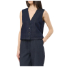 HUMILITY gilet donna jeans blu scuro BEJA -D 100% cotone