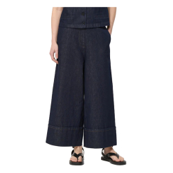 HUMILITY pantalone donna jeans blu scuro  palazzo 7/8 SOPHIO-D 100% cotone