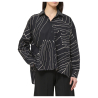 HUMILITY maxi camicia donna nera BASMA-V 100% cotone MADE IN ITALY