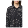 HUMILITY maxi camicia donna nera BASMA-V 100% cotone MADE IN ITALY