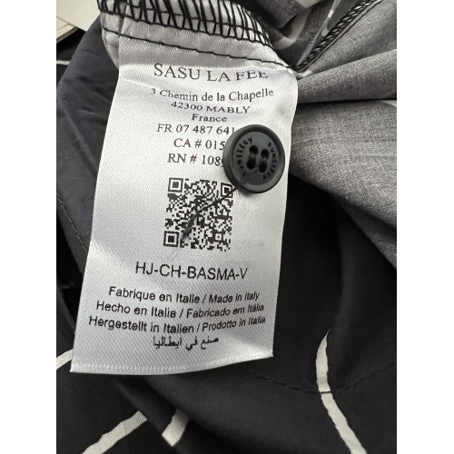 HUMILITY maxi camicia donna nera BASMA-V 100% cotone MADE IN ITALY