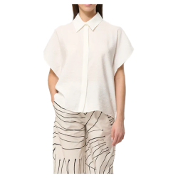 HUMILITY blusa donna over ecru BOVIRI-C MADE IN ITALY