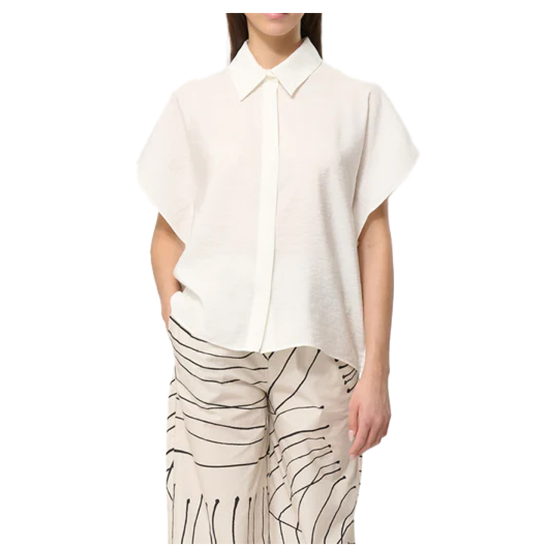 HUMILITY blusa donna over ecru BOVIRI-C MADE IN ITALY