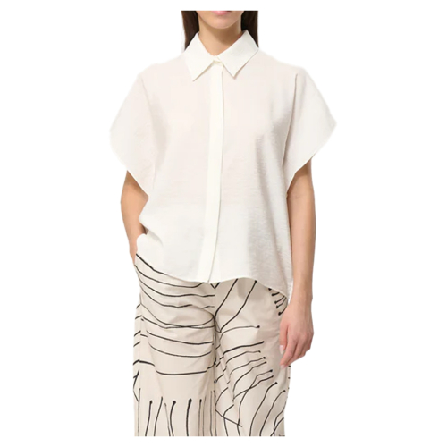 HUMILITY blusa donna over ecru BOVIRI-C MADE IN ITALY