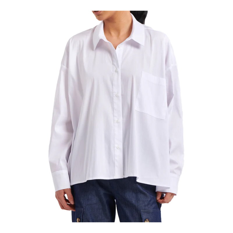 HUMILITY camicia donna over bianca BASMA MADE IN ITALY