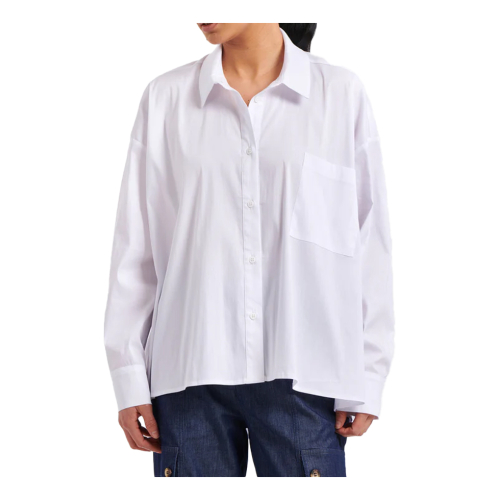HUMILITY camicia donna over bianca BASMA MADE IN ITALY