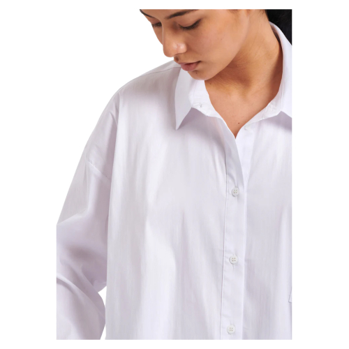HUMILITY camicia donna over bianca BASMA MADE IN ITALY