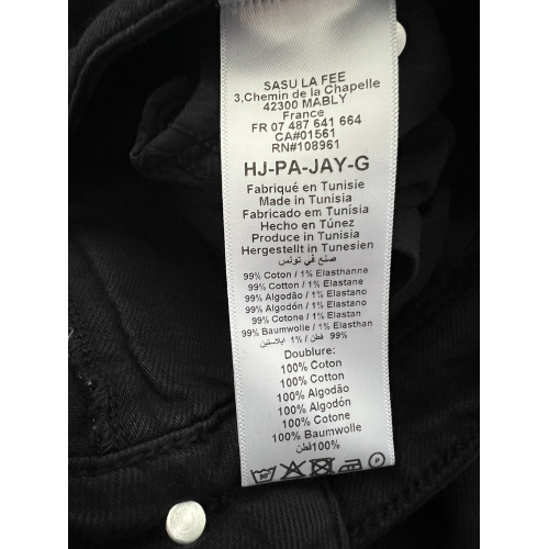 HUMILITY jeans donna neri palazzo JAY-G 99% cotone 1% elastan