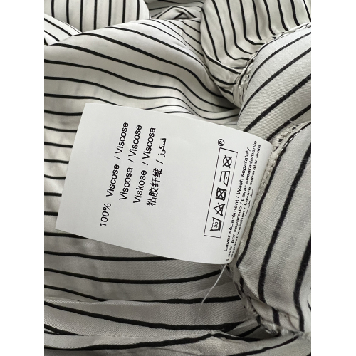 HUMILITY wide women's trousers in cream viscose satin with black stripes BRISTOM-R MADE IN ITALY