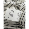 HUMILITY wide women's trousers in cream viscose satin with black stripes BRISTOM-R MADE IN ITALY