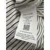 HUMILITY wide women's trousers in cream viscose satin with black stripes BRISTOM-R MADE IN ITALY