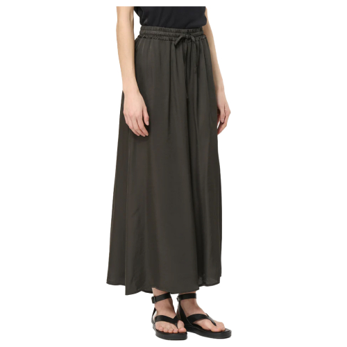 HUMILITY women's wide trousers in brown viscose satin BRISTOM-U MADE IN ITALY