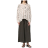 HUMILITY women's wide trousers in brown viscose satin BRISTOM-U MADE IN ITALY