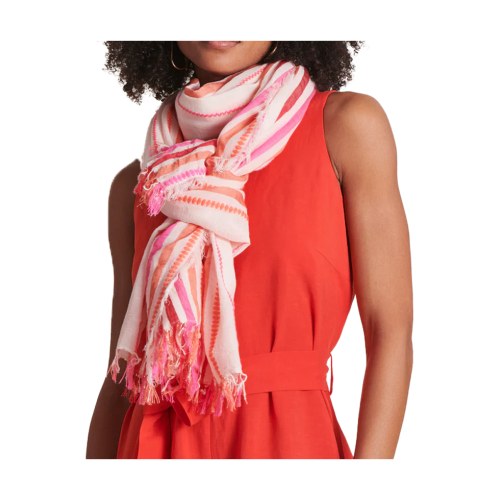 LA FEE MARABOUTEE sciarpa donna cotone righe multicolori DANMARK