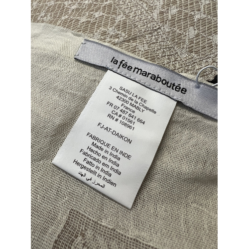 LA FEE MARABOUTEE sciarpa donna ecru+cotone jacquard DAIKON