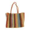 LA FEE MARABOUTEE borsa donna rafia righe multicolor DOMINOX 100% carta