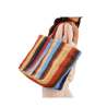 LA FEE MARABOUTEE borsa donna rafia righe multicolor DOMINOX 100% carta