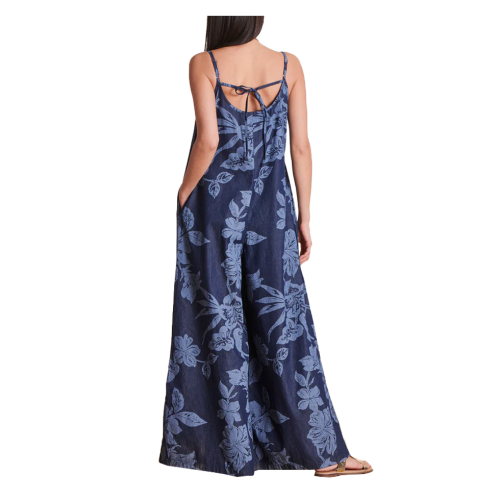 LA FEE MARABOUTEE women's palazzo jumpsuit light denim DIDART-J 100% cotton MADE IN ITALY