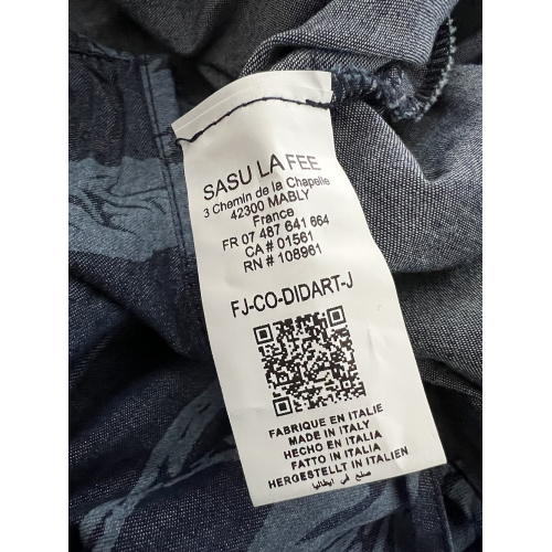 LA FEE MARABOUTEE women's palazzo jumpsuit light denim DIDART-J 100% cotton MADE IN ITALY