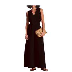 LA FEE MARABOUTEE tuta donna nera palazzo LOMEE-V MADE IN ITALY