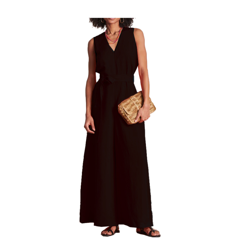 LA FEE MARABOUTEE black palazzo jumpsuit women LOMEE-V MADE IN ITALY