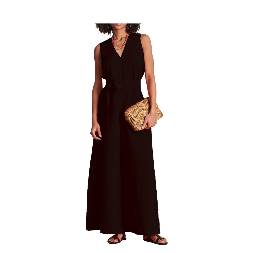 LA FEE MARABOUTEE black palazzo jumpsuit women LOMEE-V MADE IN ITALY