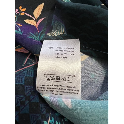 LA FEE MARABOUTEE blouse women's patterned petrol multicolor VIJA-C MADE IN ITALY
