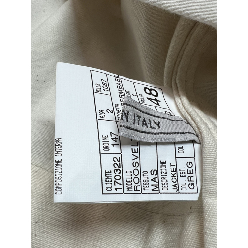 L’IMPERMEABILE men's unlined cream jacket ROOSVELT MAS MADE IN ITALY