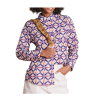 LA FEE MARABOUTEE camicia donna  cotone fantasia blu/viola/arancio LALLA-O MADE IN ITALY