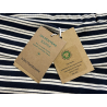 LA FEE MARABOUTEE t-shirt donna slim righe ecru/blu DLAMA 100% cotone ecologico