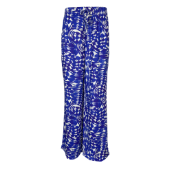 LA FEE MARABOUTEE pantalone donna palazzo bluette/panna PACOA - H MADE IN ITALY
