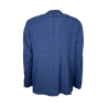 LUIGI BIANCHI men's unlined jacket cool wool Prince of Wales light blue 2470/3 32851/3
