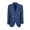 LUIGI BIANCHI men's unlined jacket cool wool Prince of Wales light blue 2470/3 32851/3