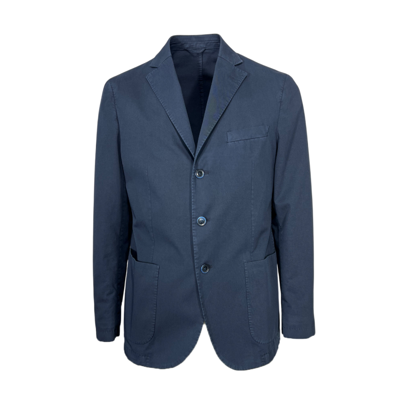 LUIGI BIANCHI men's unlined cotton jacket blue 2506 35730/4 100% cotton