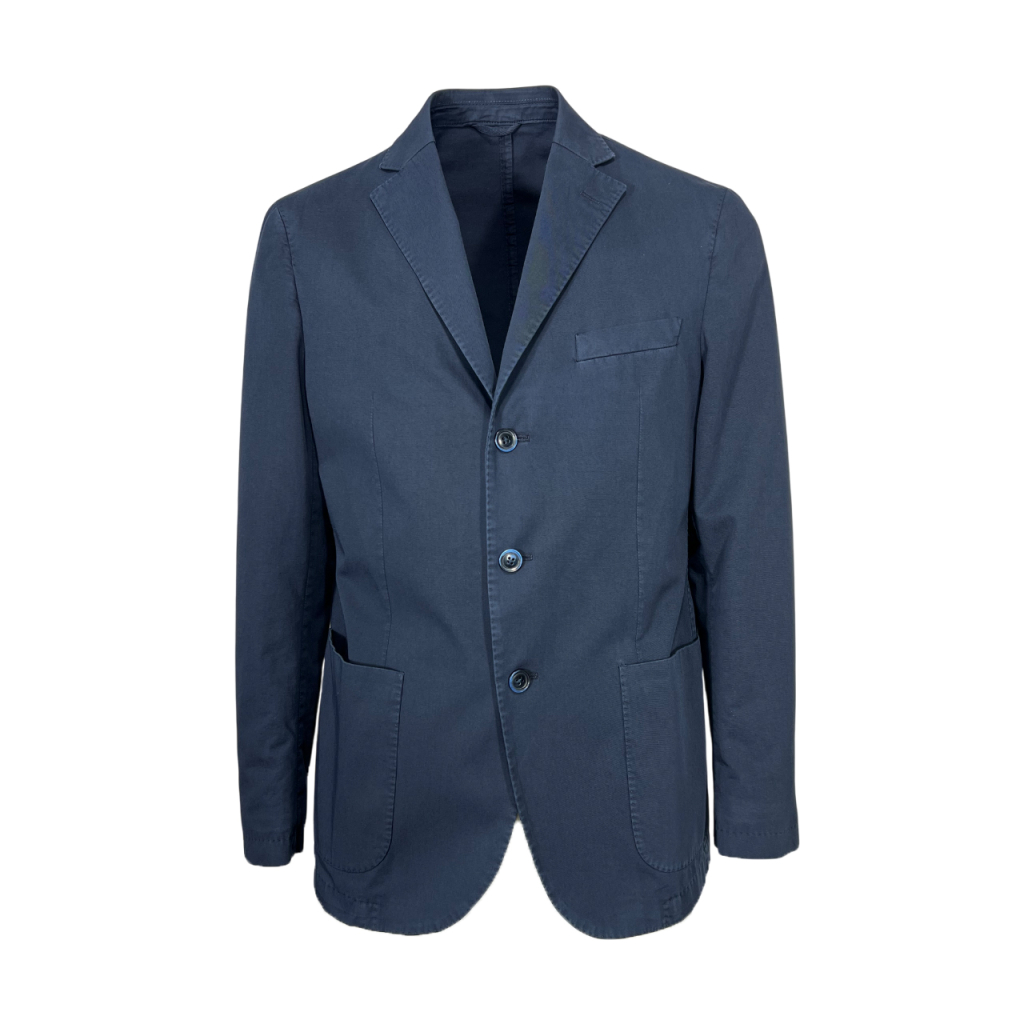 LUIGI BIANCHI men's unlined cotton jacket blue 2506 35730/4 100% cotton