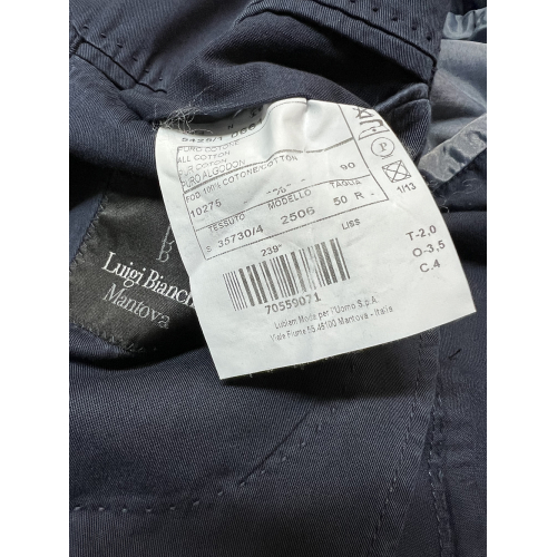 LUIGI BIANCHI men's unlined cotton jacket blue 2506 35730/4 100% cotton